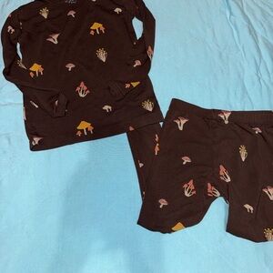 Kyte BABY Black Mushroom Print Pajama Set